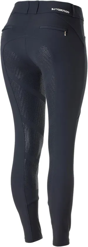 HORZE B Vertigo Davina Women's Mid-Rise Breathable Full Seat Breeches with Phone Pockets