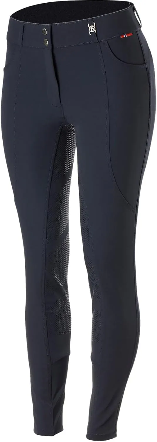 HORZE B Vertigo Davina Women's Mid-Rise Breathable Full Seat Breeches with Phone Pockets