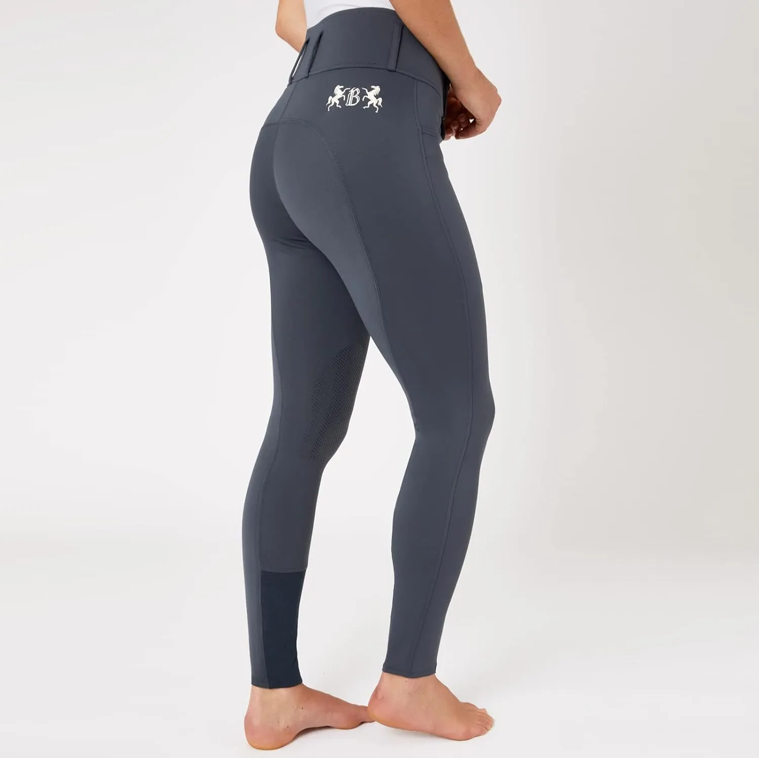 HORZE B Vertigo Meghan Womens High Waist Silicone Knee Patch Breeches