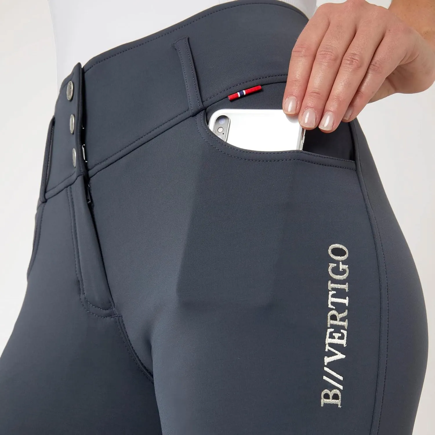 HORZE B Vertigo Meghan Womens High Waist Silicone Knee Patch Breeches