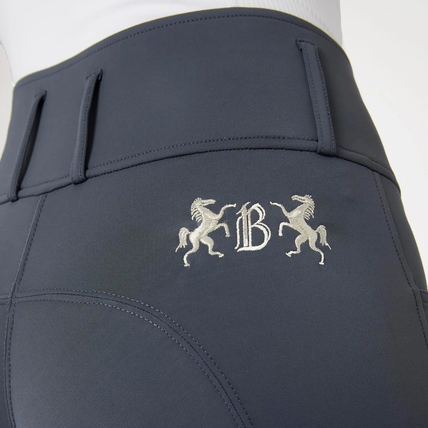HORZE B Vertigo Meghan Womens High Waist Silicone Knee Patch Breeches