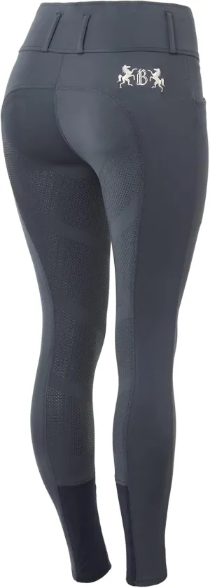 HORZE B Vertigo Meghan Womens High Waist Silicone Knee Patch Breeches