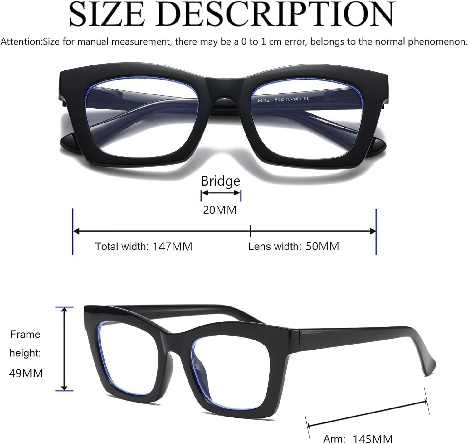 Hubeye 5 Pairs Oprah Style Square Reading Glasses for Women Men Blue Light Blocking Computer Readers with leather case  0.0