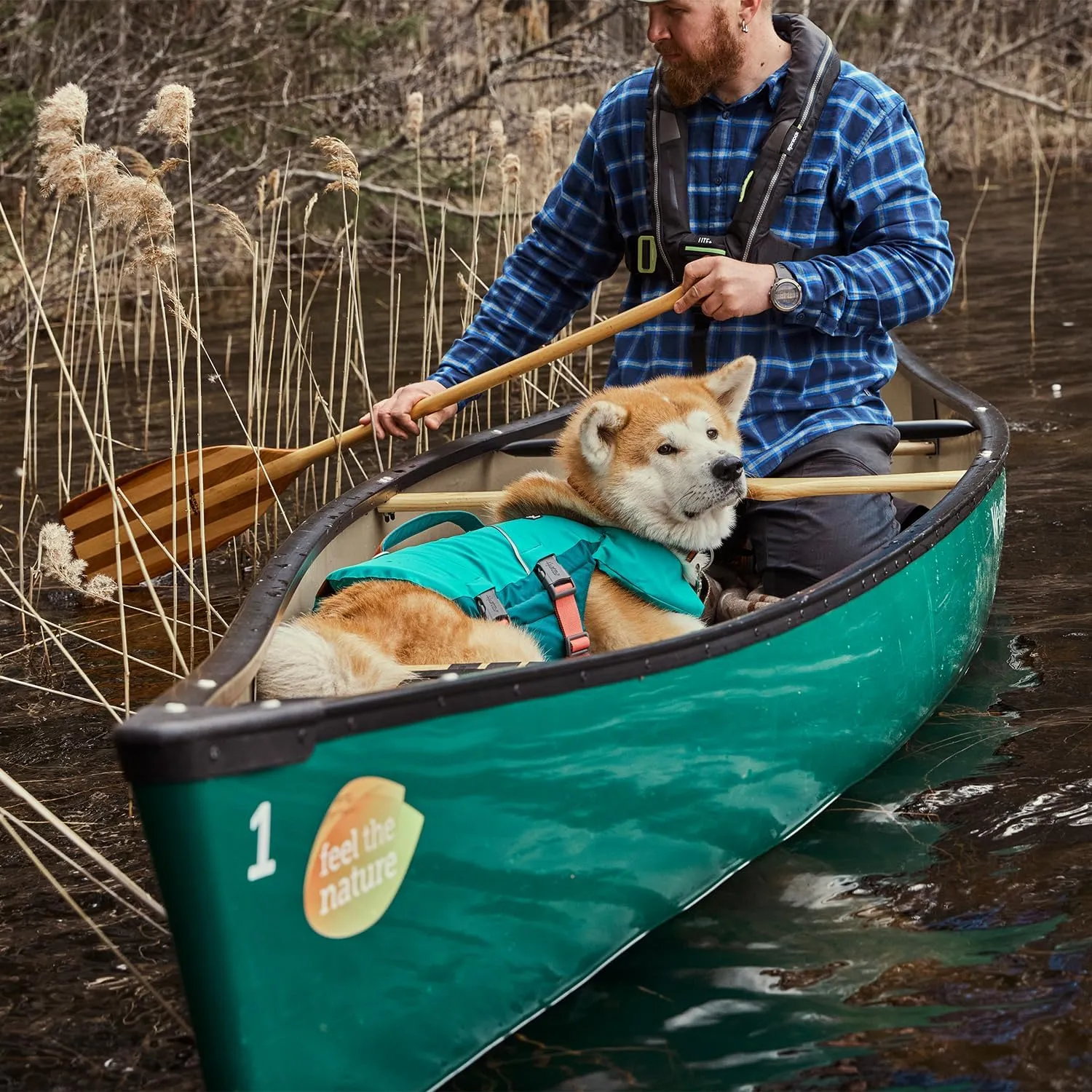 Hurtta ECO Life Savior, Dog Life Jacket, Peacock, 20-30 lb