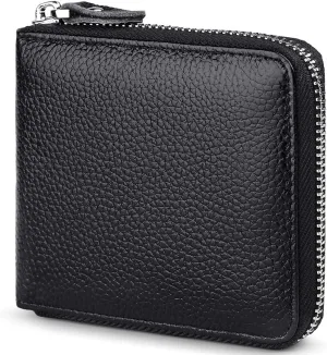 Huztencor Zipper Wallet Men RFID Blocking Leather Bifold Credit Card Wallets (FBA)