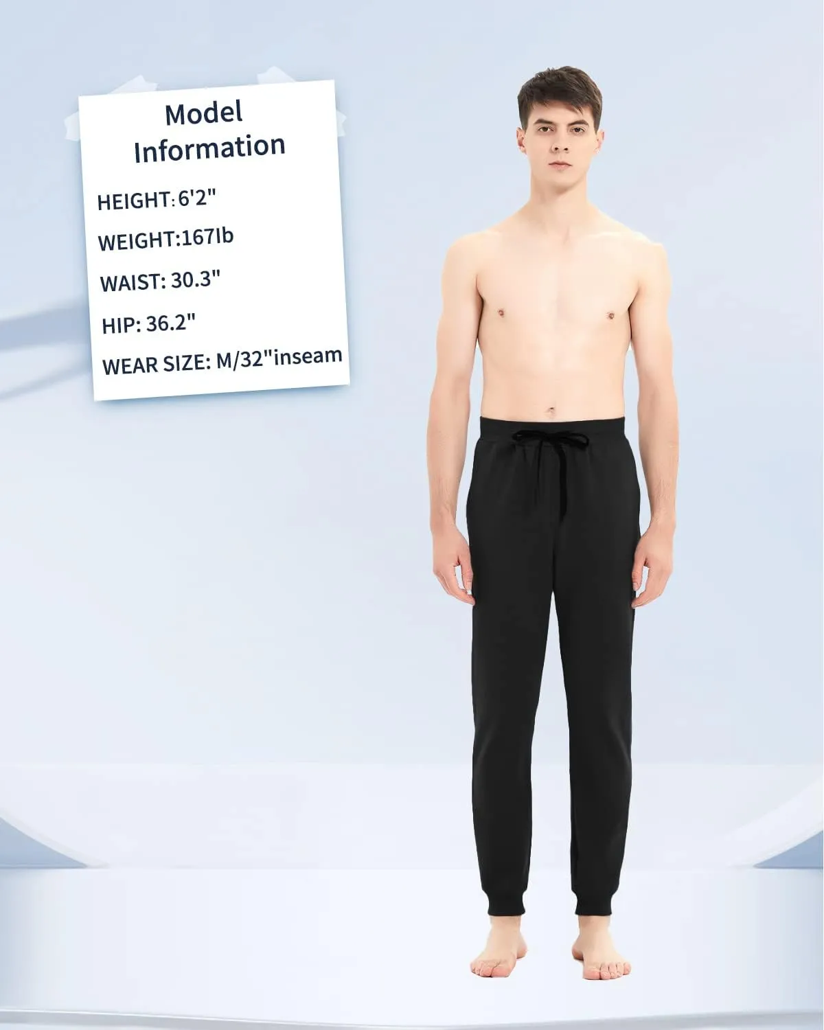 Idtswch 30/32/34/36/38/40 Long Inseam Mens Tall Sweatpants Extra Long Joggers Pant with Zip Pockets