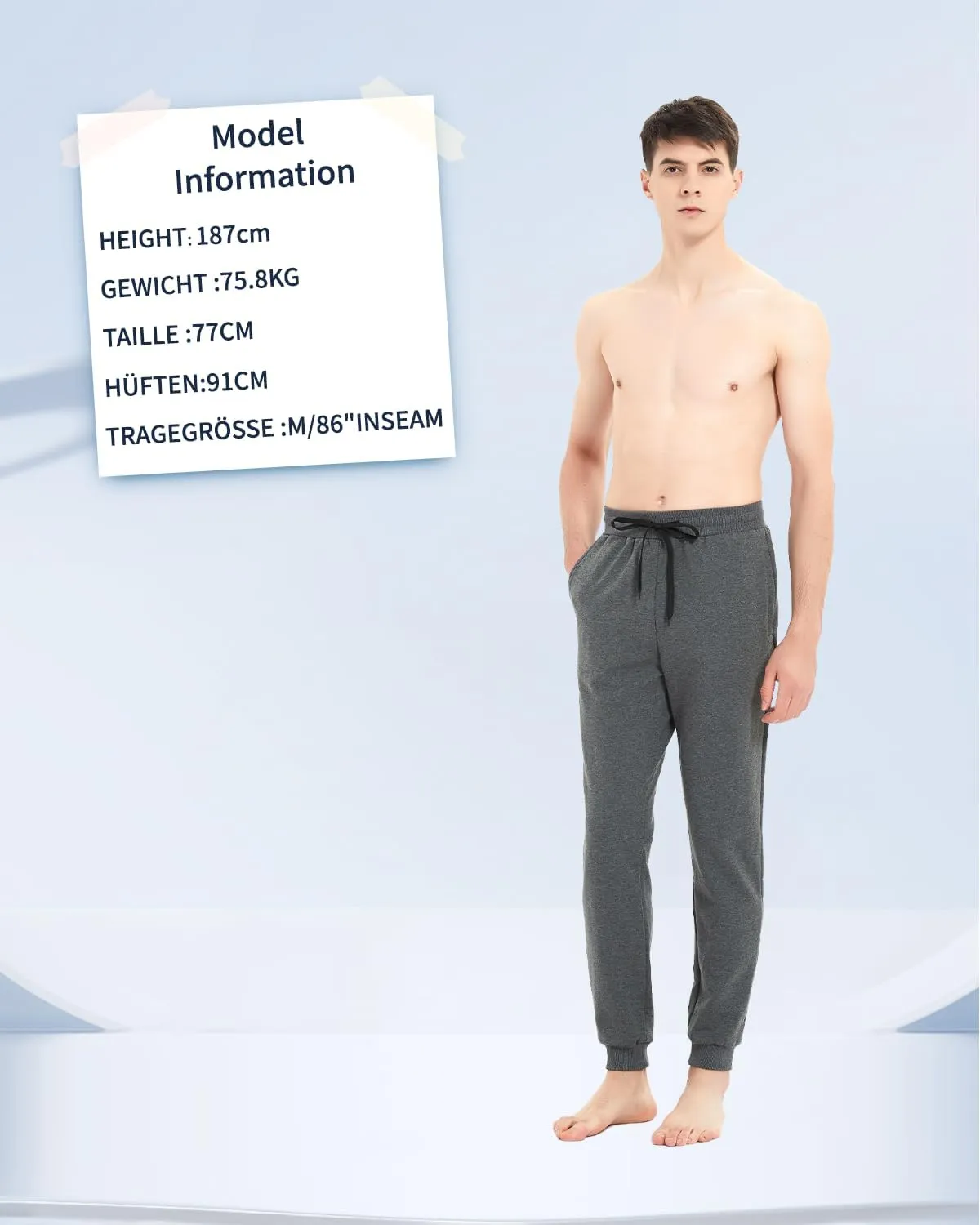 Idtswch 30/32/34/36/38/40 Long Inseam Mens Tall Sweatpants Extra Long Joggers Pant with Zip Pockets