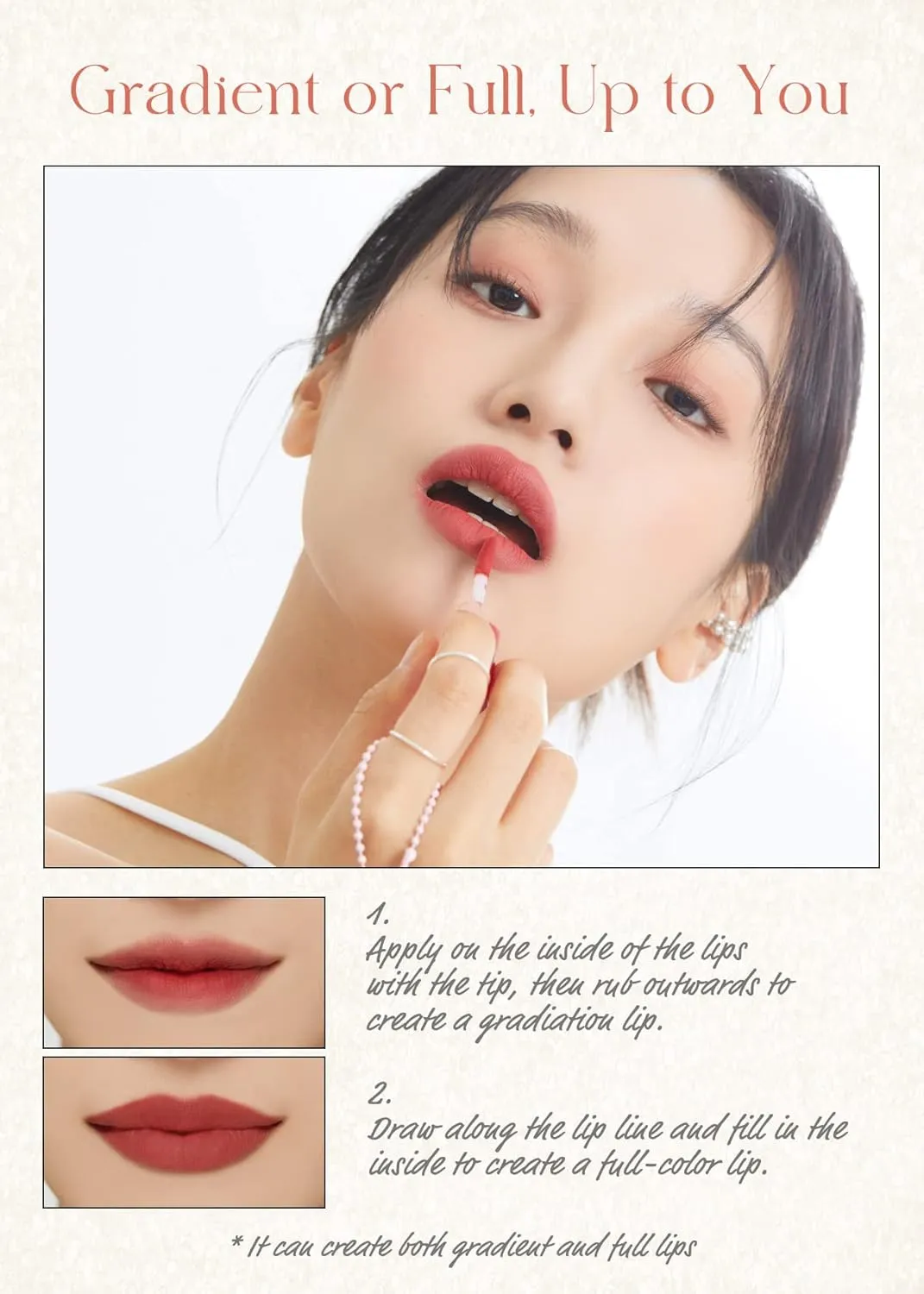 I'M MEME Lip Stain - Color Key Ring Velvet Tint - Gift, Highly-pigmented, Long Lasting, Travel-Friendly, Velvet Finish, 07 Muted Plum, 2.8 g