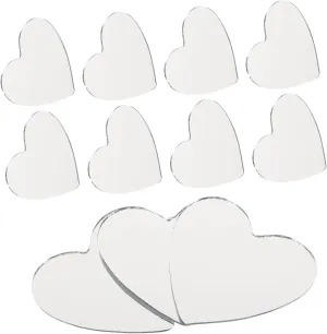 IMIKEYA 20pcs Heart Mirror Mini DIY Craft Mirror Lens Small Heart Mirrored Craft Mirrors Shapes for DIY Art