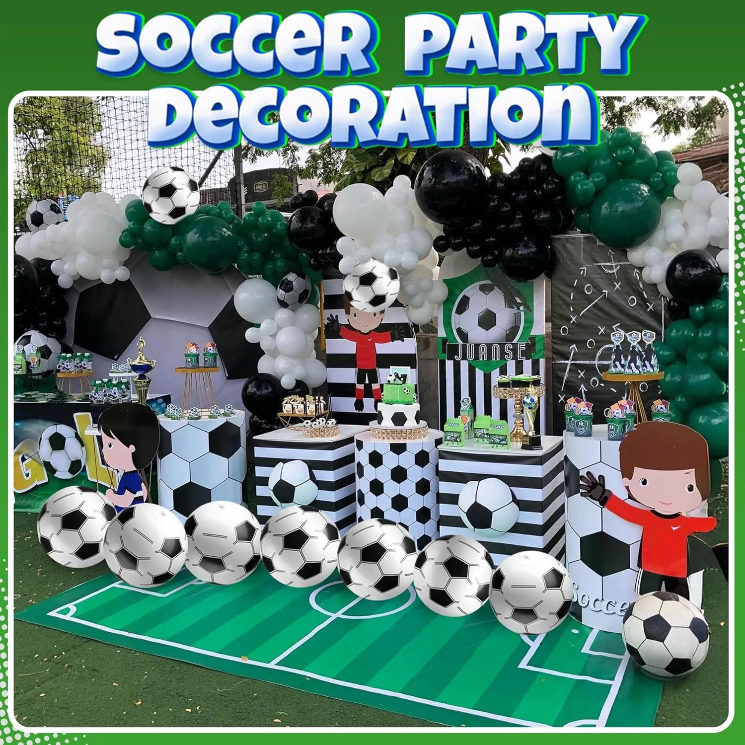 Inflatable Soccer Balls (Pack of 12) 16-inch, Beach Balls Bulk for Beach Toys & Soccer Birthday Party Decorations & Party Favors for Kids, Goodie Bags Stuffers