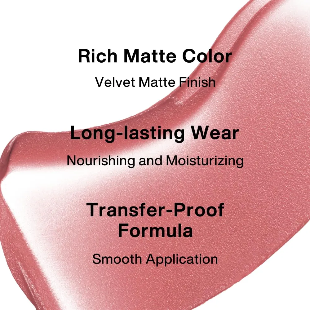 INTO YOU Velvet Matte Liquid Lipstick, Long-lasting Transfer-proof Lip Velvet Stain, Non-Sticky Waterproof Lip Tint, Smooth Silky Smudge-proof Lip Gloss, Full Coverage, for Women Makeup, VT03
