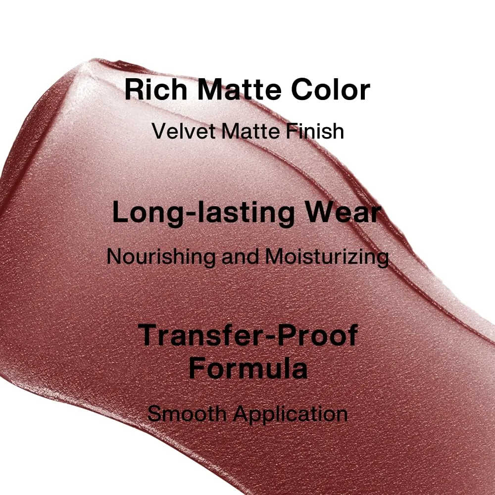 INTO YOU Velvet Matte Liquid Lipstick, Long-lasting Transfer-proof Lip Velvet Stain, Non-Sticky Waterproof Lip Tint, Smooth Silky Smudge-proof Lip Gloss, Full Coverage, for Women Makeup, VT06