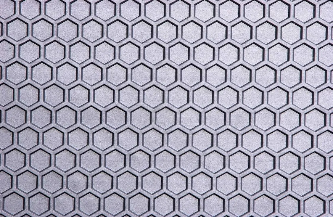 Intro-Tech VW-166-RT-G Hexomat Front Row 1 pc. Custom Fit Auto Floor Mat for Select Volkswagen Vanagon Models - Rubber-Like Compound, Gray