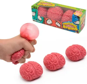 IPIDIPI TOYS Squishy Brain Fidget Splat Balls – Sticky Sensory Fun for Kids, Goodie Bag Stuffers, Fun Squeeze Clasroom and Birthday Party Favors – Brain Shaped Squishy Toys, Pack of 3