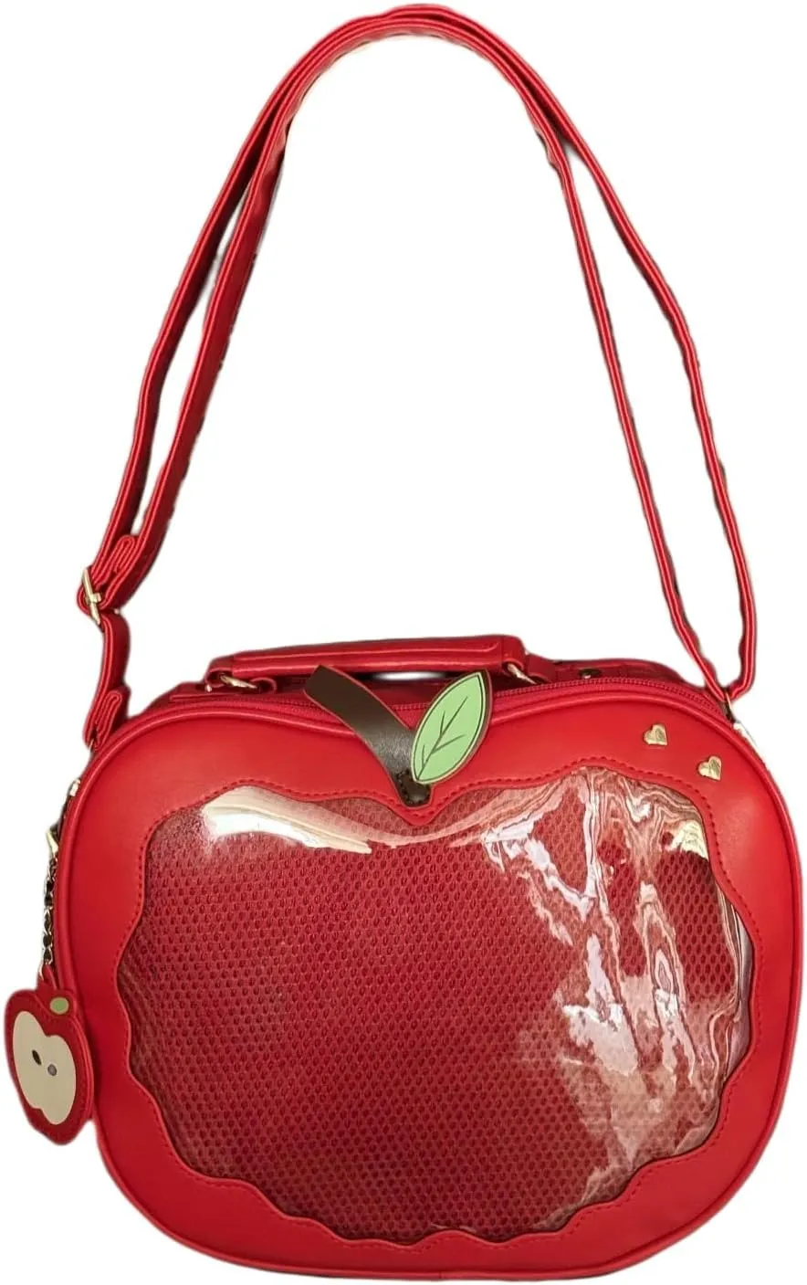 Ita Bag AppleShaped Backpack Crossbody Purse | Cute Anime Pin Display | Gift for Friends Her