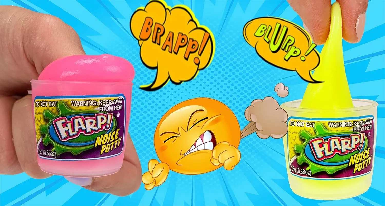 JA-RU Mini Flarp Noise Putty Fidget Toy (6 Tubes with 24 Mini Flarps) 4 Mini Putty per Pack. Stress Relief Toy, Bulk Slime Party Favors for Kids Stocking Stuffer. Plus Bouncy Ball 336-6p
