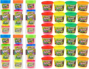JA-RU Mini Flarp Noise Putty Fidget Toy (6 Tubes with 24 Mini Flarps) 4 Mini Putty per Pack. Stress Relief Toy, Bulk Slime Party Favors for Kids Stocking Stuffer. Plus Bouncy Ball 336-6p