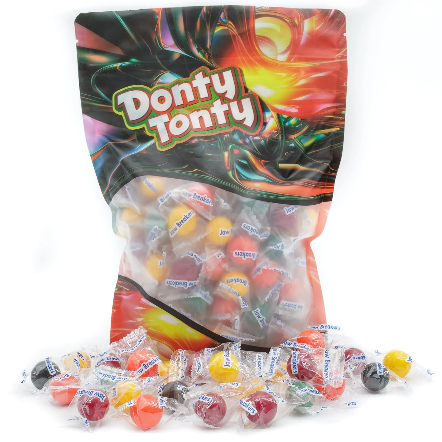 JAWBREAKERS Hard Candy 2 lb – 5 Assorted Fruit Flavors, Individually Wrapped, Bulk Candies in Resealable Bag