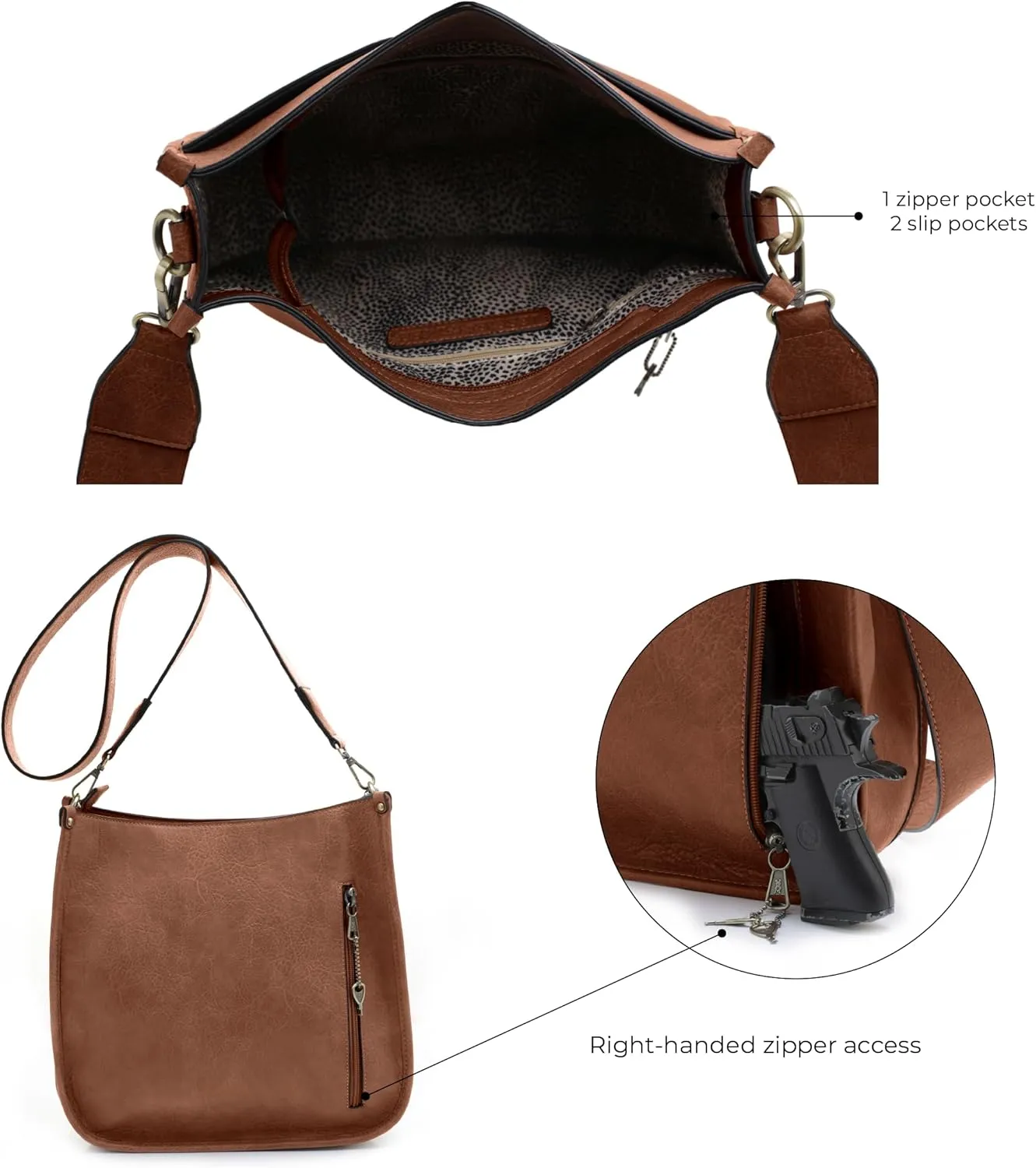 JESSIE & JAMES Ava Concealed Carry Crossbody Bag with Lock and Key