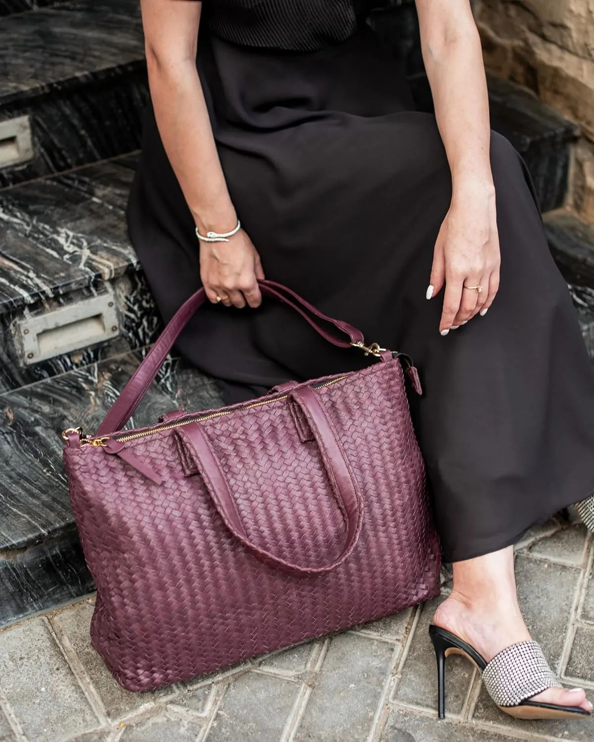 Jild Hobo Style Woven Bag for Women - Soft Handmade Genuine Leather Work Tote Bag - Cross Body Womens Purse