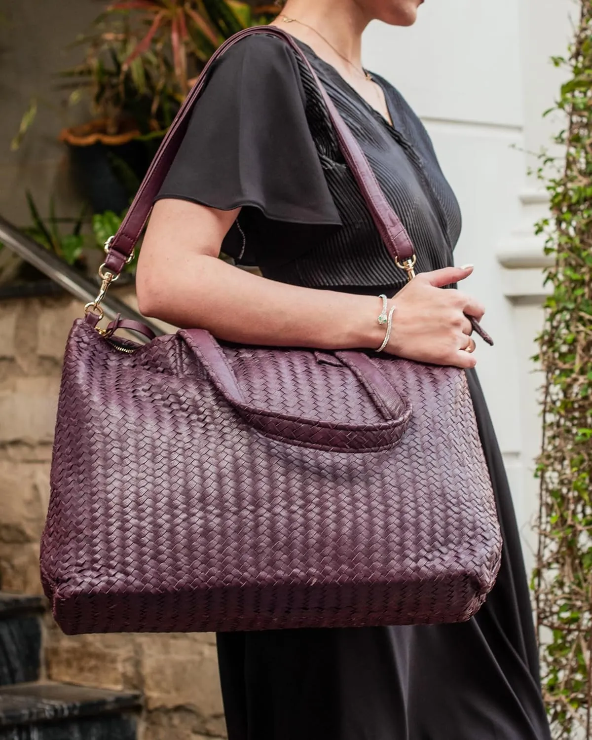 Jild Hobo Style Woven Bag for Women - Soft Handmade Genuine Leather Work Tote Bag - Cross Body Womens Purse