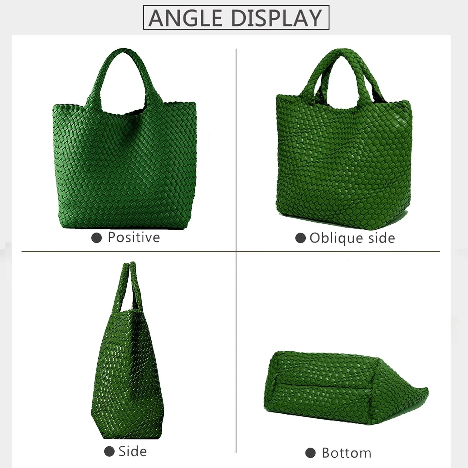 JINMANXUE Fashion Woven Bag Shopper Bag Travel Handbags and Purses Women Tote Bag Large Capacity Shoulder Bags