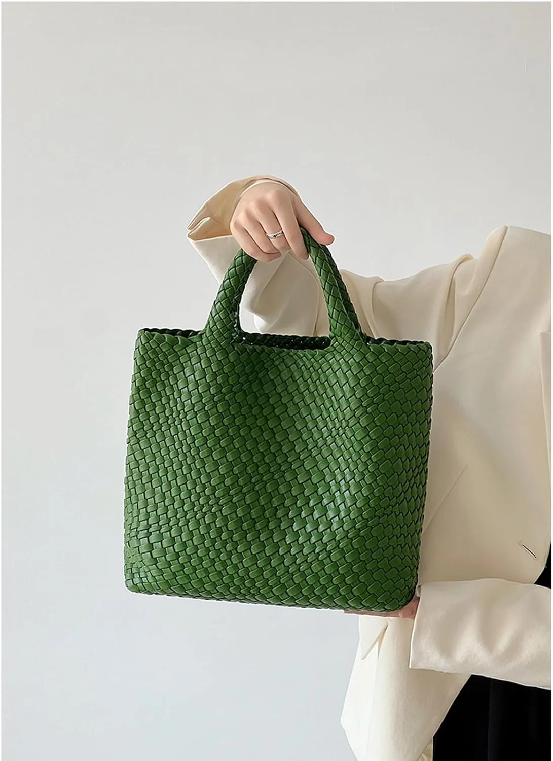 JINMANXUE Fashion Woven Bag Shopper Bag Travel Handbags and Purses Women Tote Bag Large Capacity Shoulder Bags