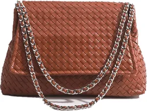 JINMANXUE Woven Bag for Women Vegan Leather Tote Bag Summer Beach Handbag Purse Retro Handmade Travel Shoulder Bag