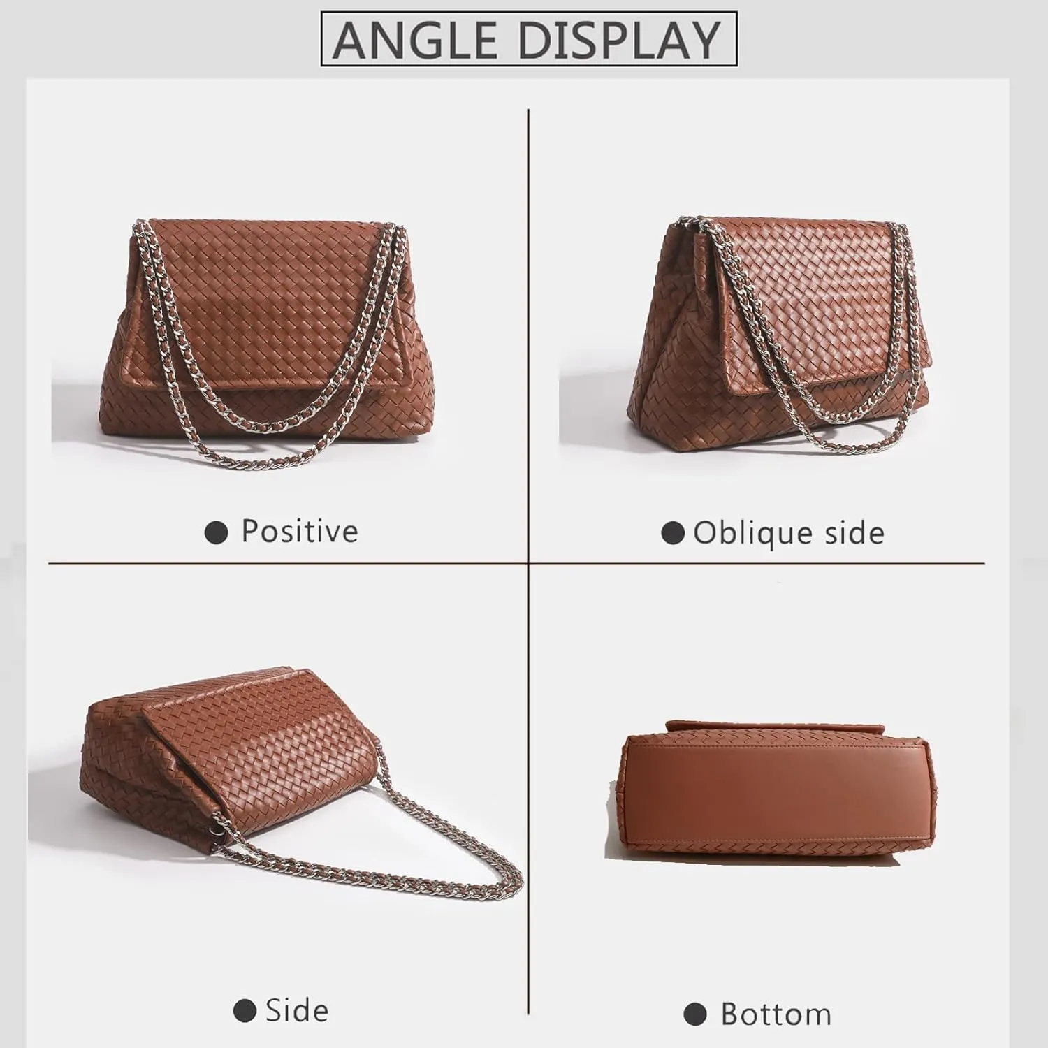 JINMANXUE Woven Bag for Women Vegan Leather Tote Bag Summer Beach Handbag Purse Retro Handmade Travel Shoulder Bag