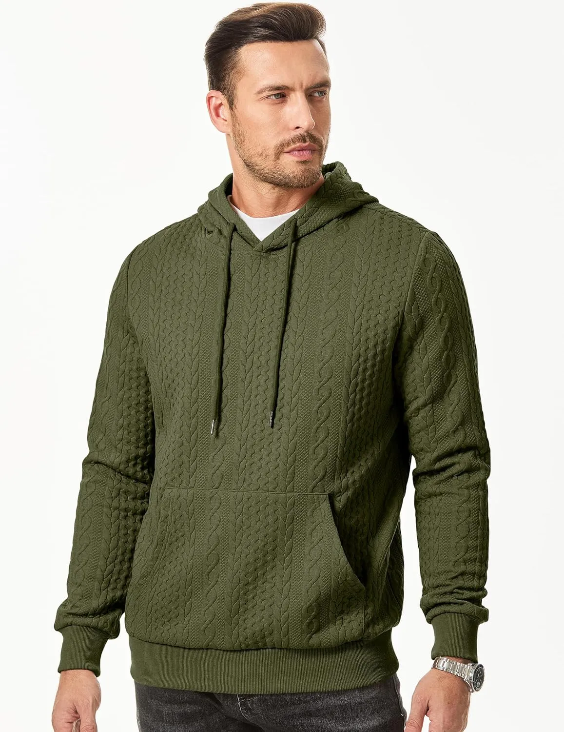 JMIERR Mens Hoodie Pullover 2024 Sweatshirts Graphic Hoodie Long Sleeve Drawstring Fashion Hooded Shirt with Pocket