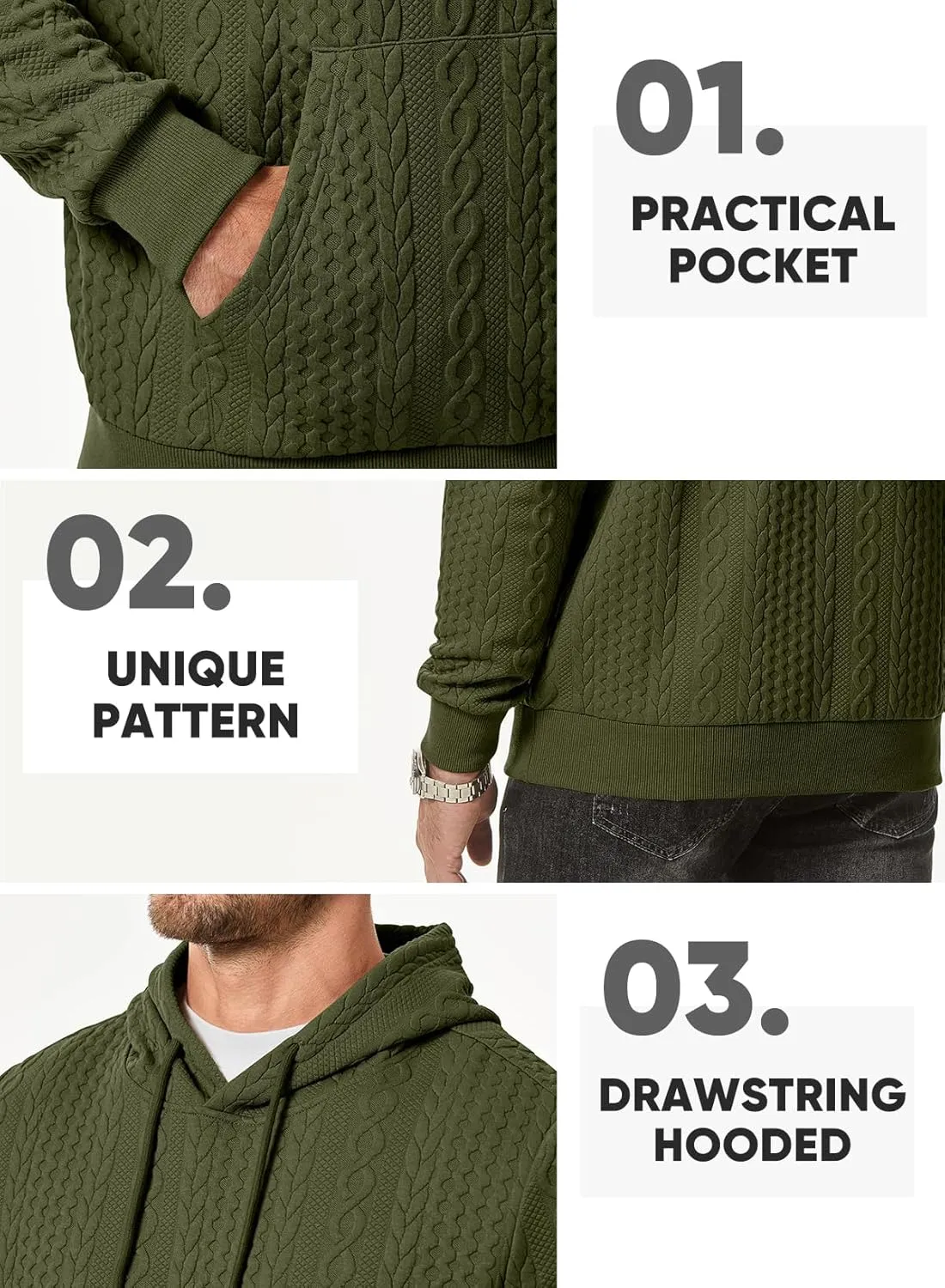 JMIERR Mens Hoodie Pullover 2024 Sweatshirts Graphic Hoodie Long Sleeve Drawstring Fashion Hooded Shirt with Pocket