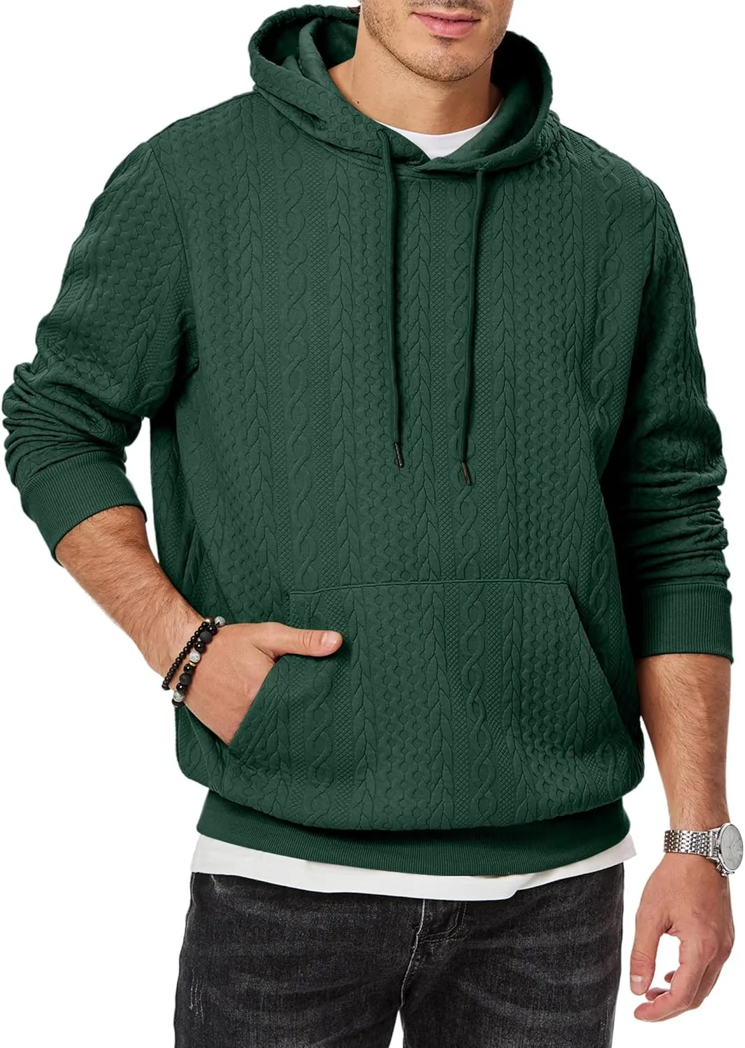 JMIERR Mens Hoodie Pullover 2024 Sweatshirts Graphic Hoodie Long Sleeve Drawstring Fashion Hooded Shirt with Pocket