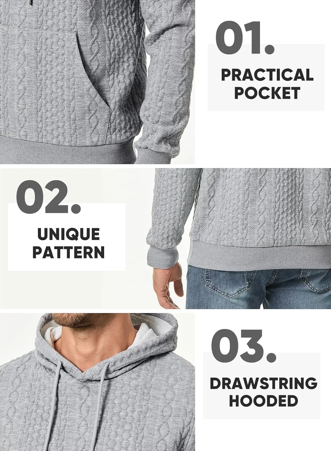 JMIERR Mens Hoodie Pullover 2024 Sweatshirts Graphic Hoodie Long Sleeve Drawstring Fashion Hooded Shirt with Pocket