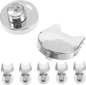 jojofuny Stainless Steel Bag Locks Replacements 6pcs Cat Shaped Locks for Purse Handbag Bag Decor