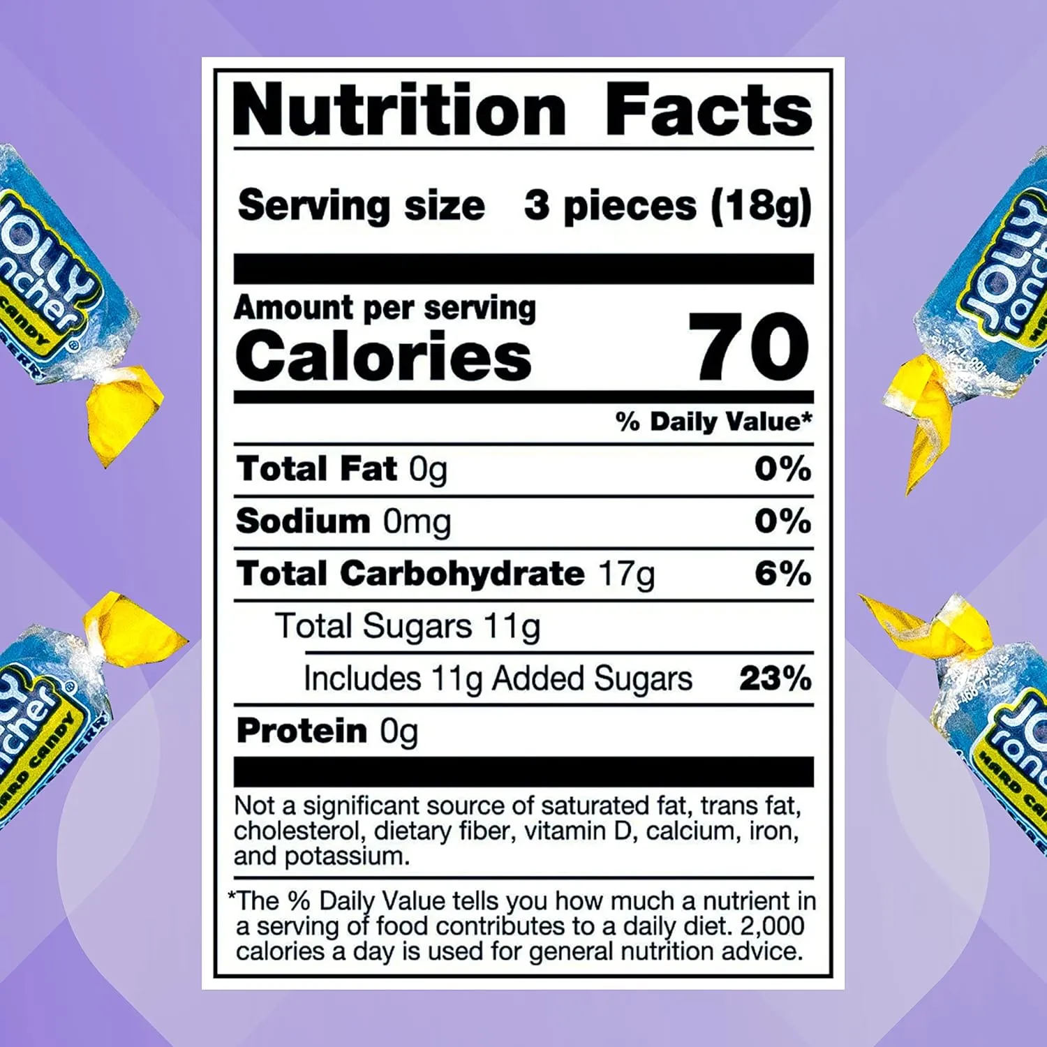 Jolly Rancher Blue Raspberry Hard Candy, Individually Wrapped, Bulk Candy Bag - 1 Pound (16 oz)