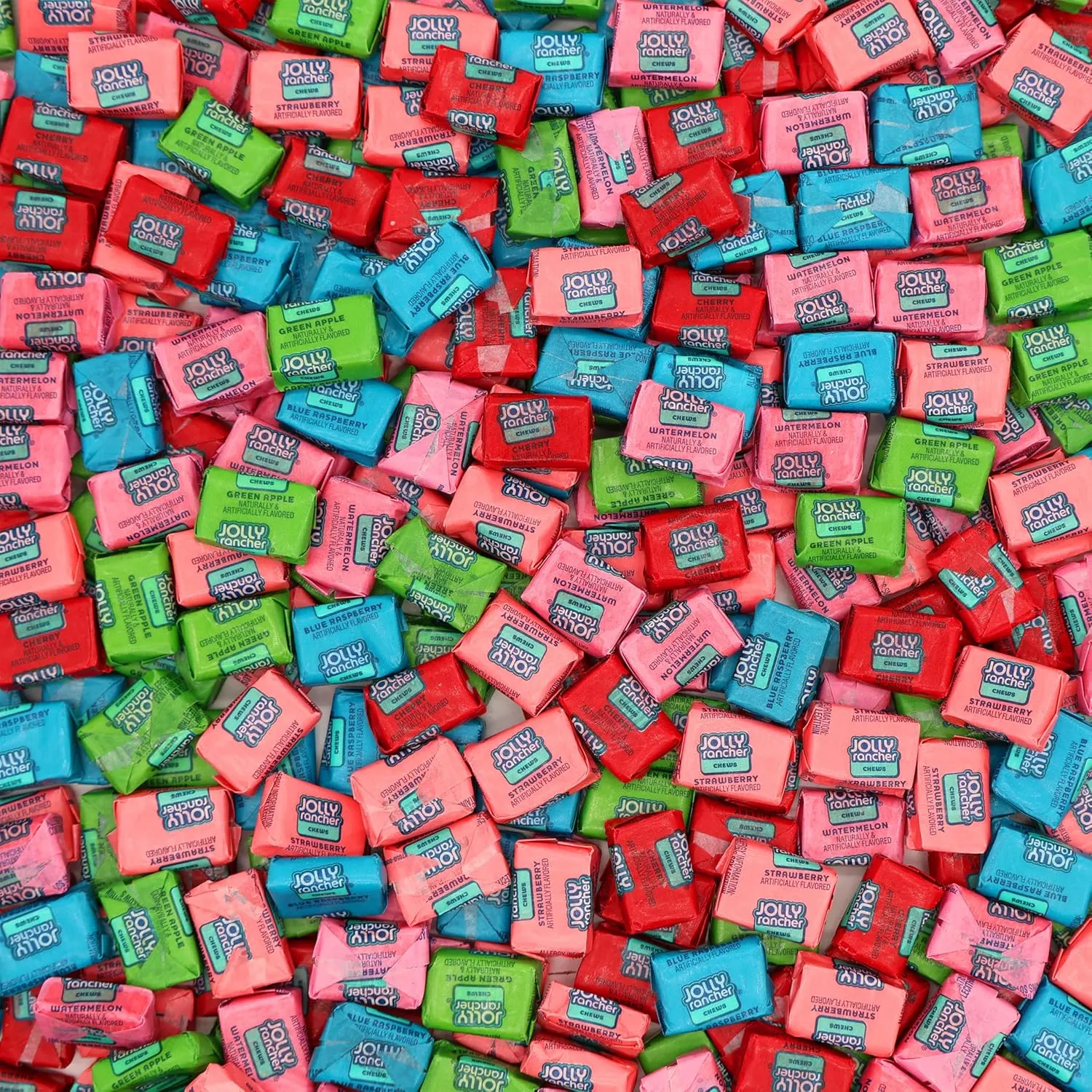 Jolly Ranchers Chewy Candy Assorted Fruit Flavored Candy Chews, 2lb Approx. 185 Individually Wrapped Pieces of Fruity Candies, 5 Flavors Including Blue Raspberry, Green Apple, Watermelon, Cherry, Strawberry - 2 lb