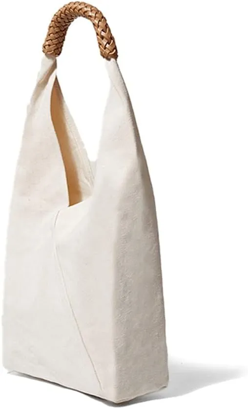JSEIAJB Canvas Women Shoulder Hobo Purses Tote Handbags Woven Handle Small Pouch