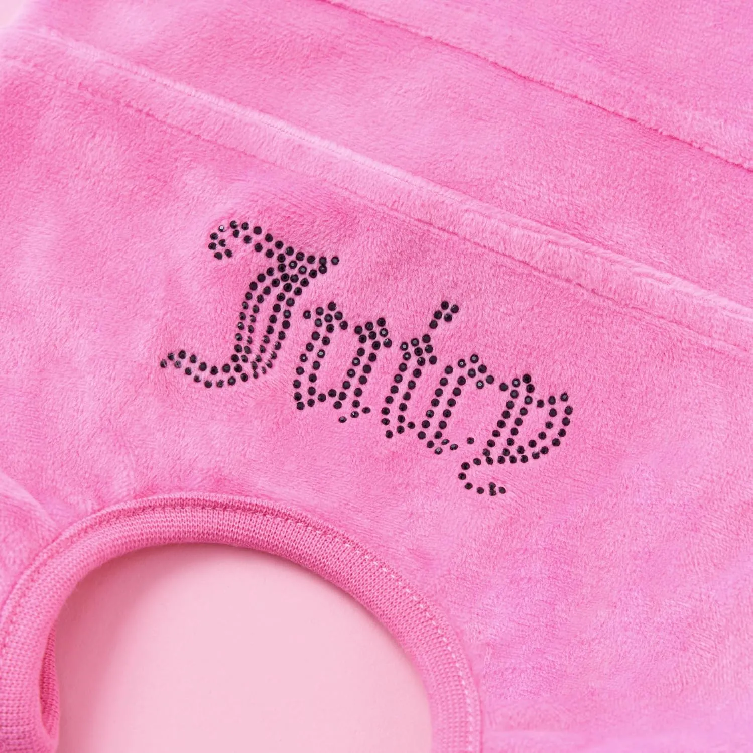 Juicy Couture Hooded Pet Juicy Bling Velour Tracksuit Chest 16 inches for Small Dogs and Cats - Hot Pink - XS/S