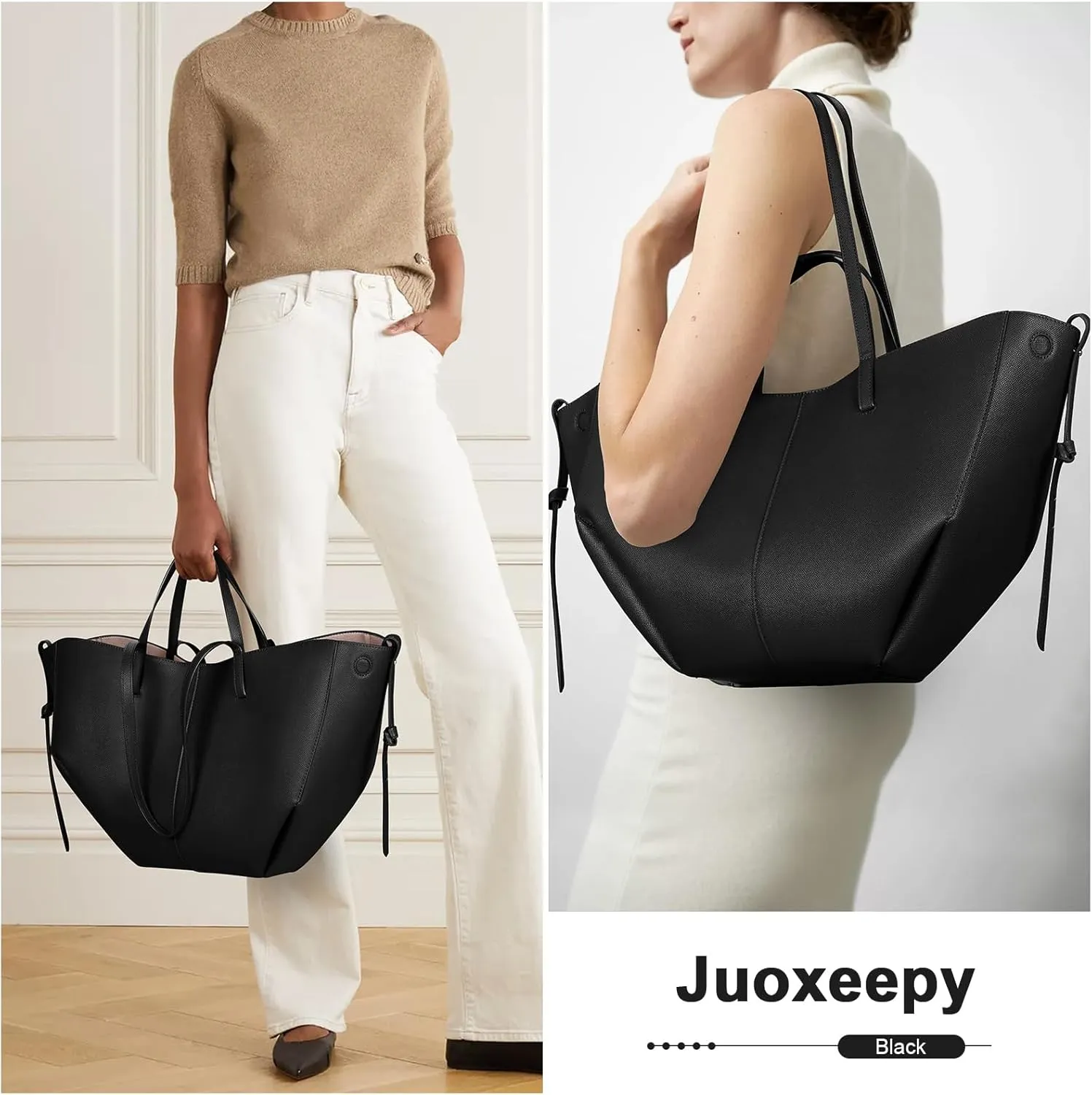 Juoxeepy Work Bag Faux Leather Tote Bag for Women Trendy Handbag Purse Fall Shoulder Bag with Magnetic Closure