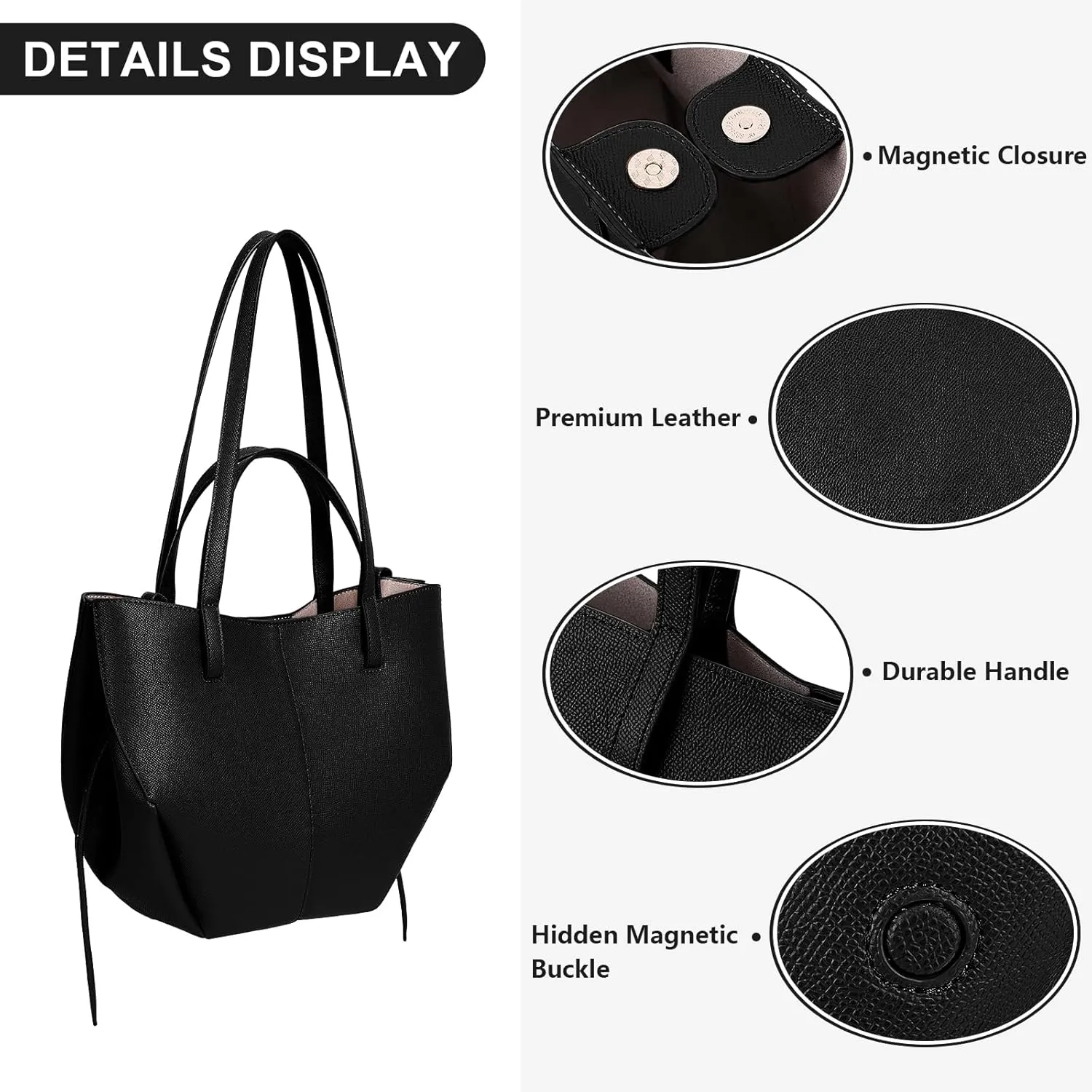 Juoxeepy Work Bag Faux Leather Tote Bag for Women Trendy Handbag Purse Fall Shoulder Bag with Magnetic Closure