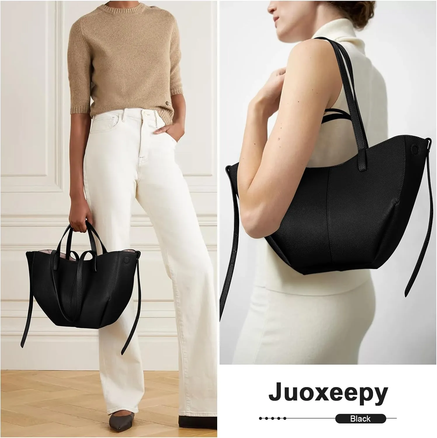 Juoxeepy Work Bag Faux Leather Tote Bag for Women Trendy Handbag Purse Fall Shoulder Bag with Magnetic Closure