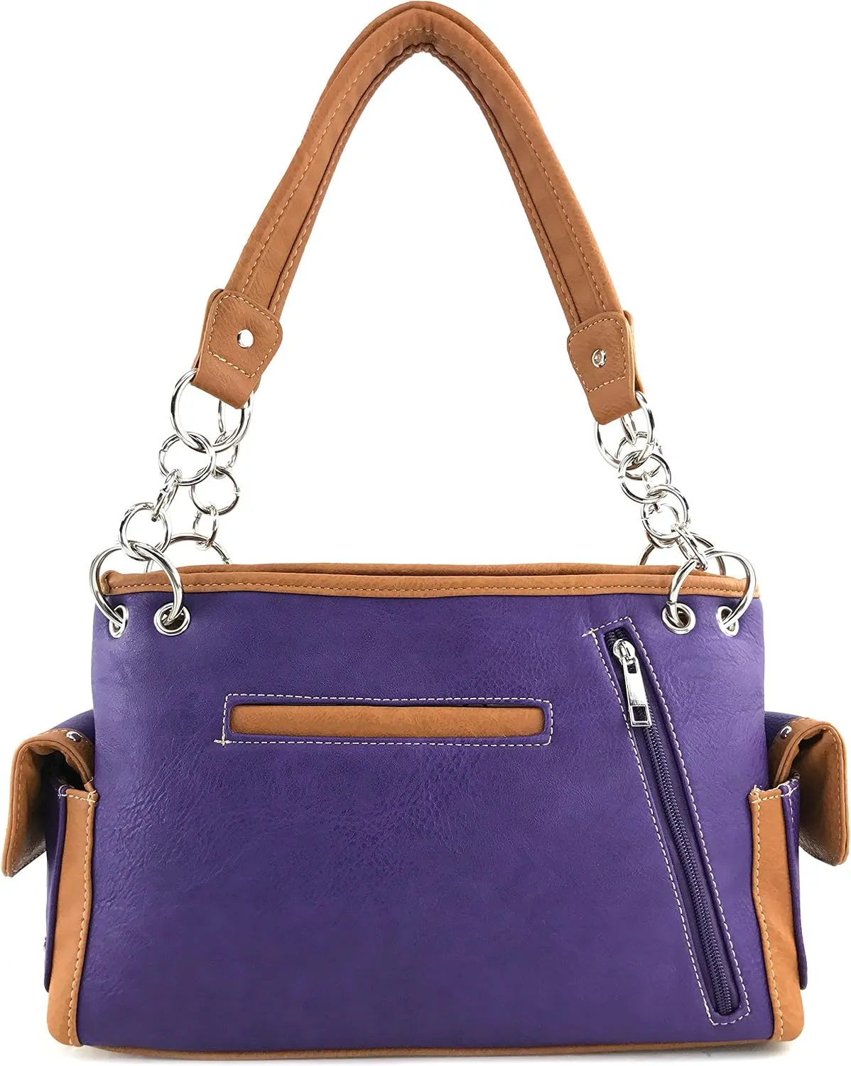 Justin West Floral Studs Laser Cut Western Rhinestone Cross Handbag Purse Conceal Carry