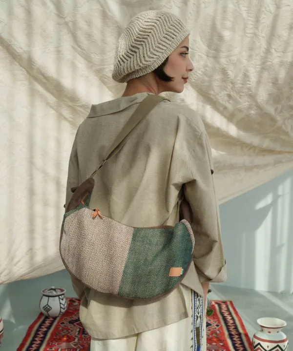 Jute Blend Round Shoulder Bag