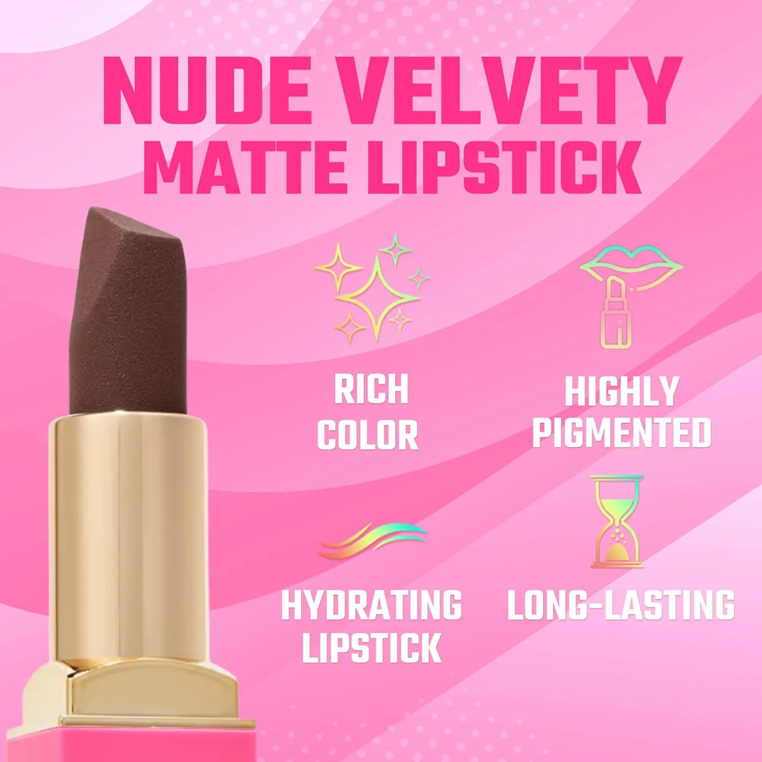 Juvia's Place The Nude Velvety Matte Lipstick Cocoa - Nude, Long-lasting, Rich-Color Lip Makeup, Creamy Lipstick with Matte Finish, Beauty & Lip Products