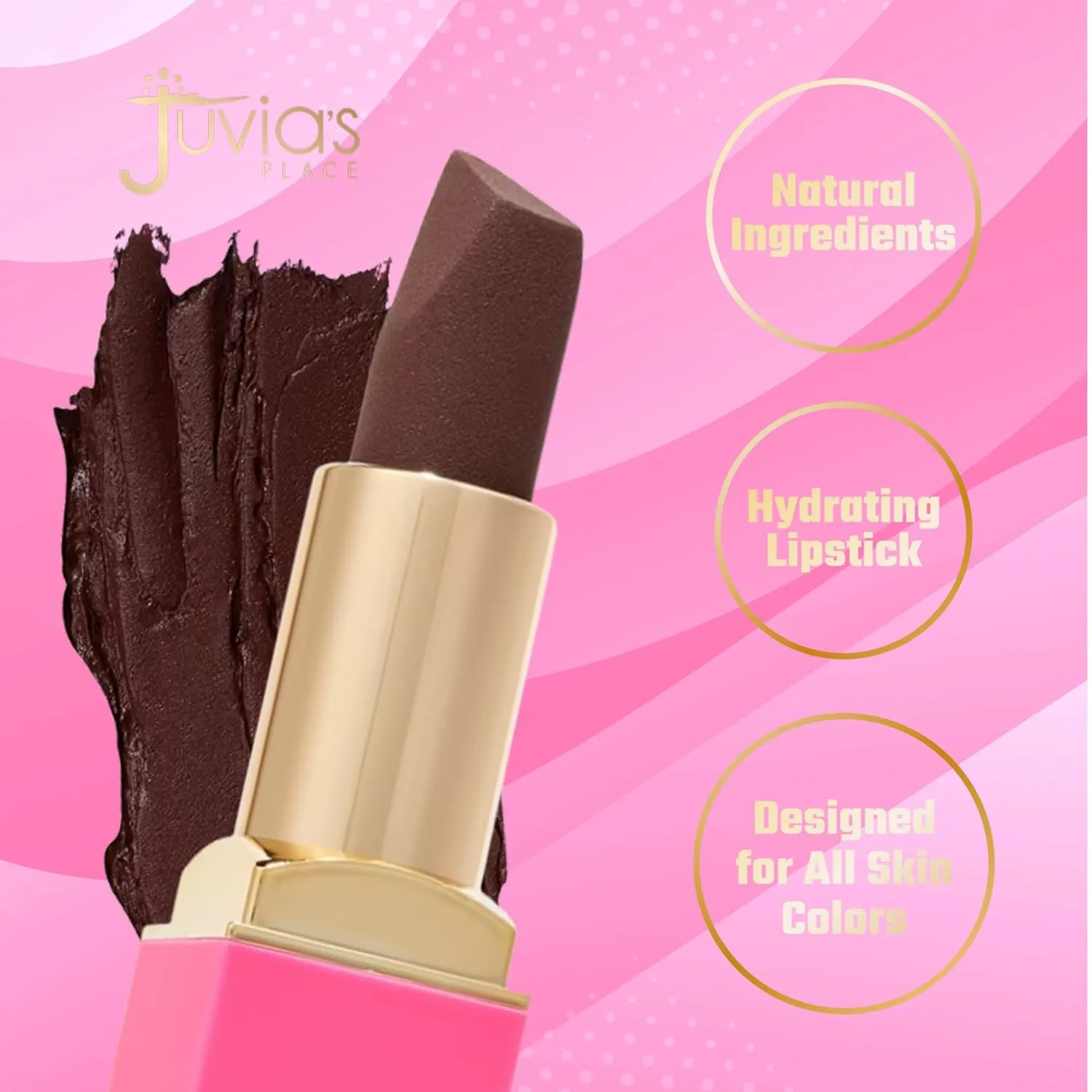 Juvia's Place The Nude Velvety Matte Lipstick Cocoa - Nude, Long-lasting, Rich-Color Lip Makeup, Creamy Lipstick with Matte Finish, Beauty & Lip Products