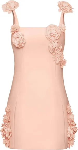JW PEI Women's Elaina Pink Rosette Applique Mini Dress