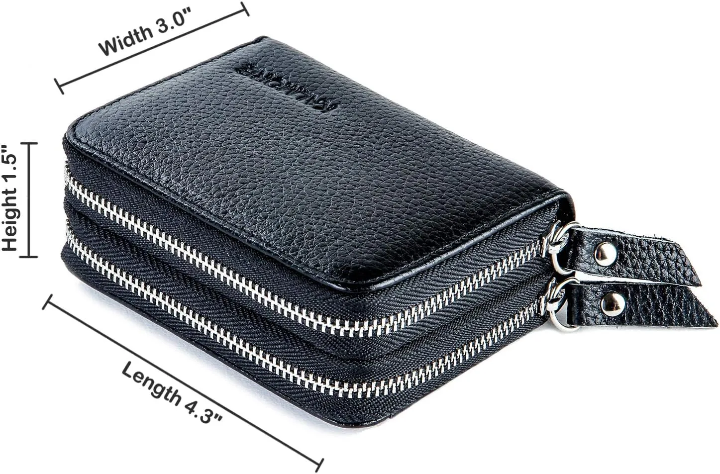 KALMOR Wallets for Women Leather Double Zipper RFID Blocking Purse with Coin Pocket