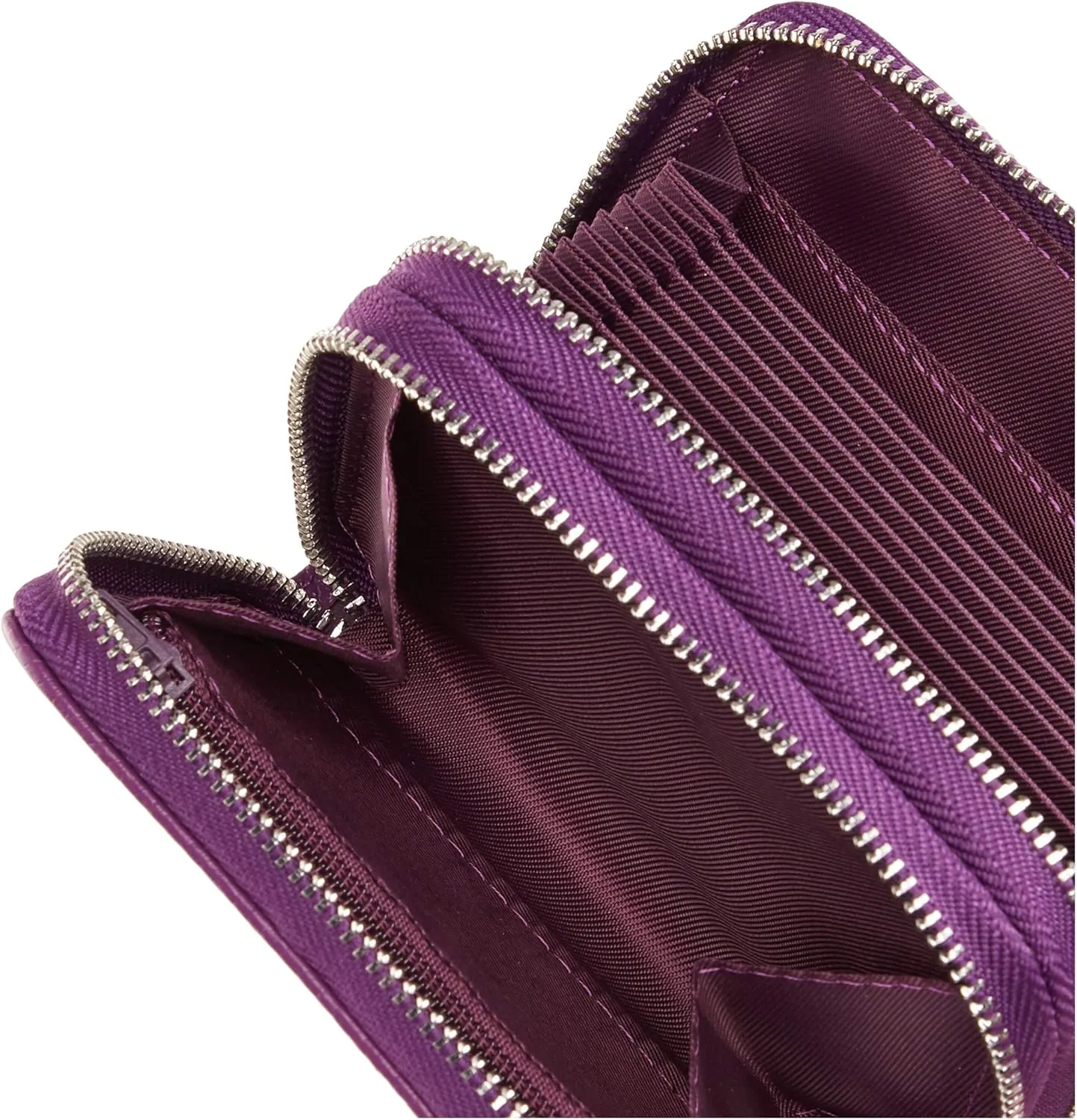 KALMOR Wallets for Women Leather Double Zipper RFID Blocking Purse with Coin Pocket