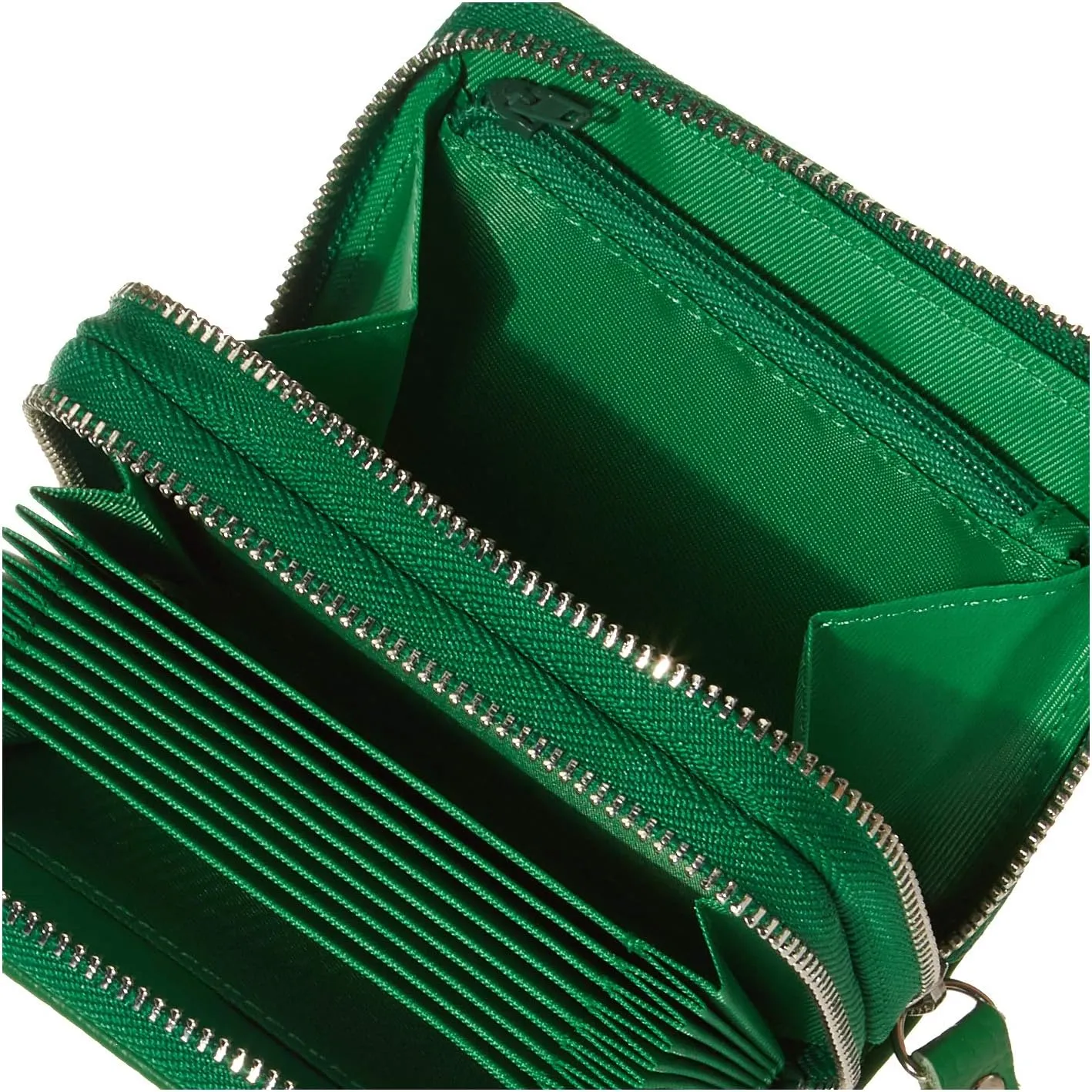 KALMOR Wallets for Women Leather Double Zipper RFID Blocking Purse with Coin Pocket