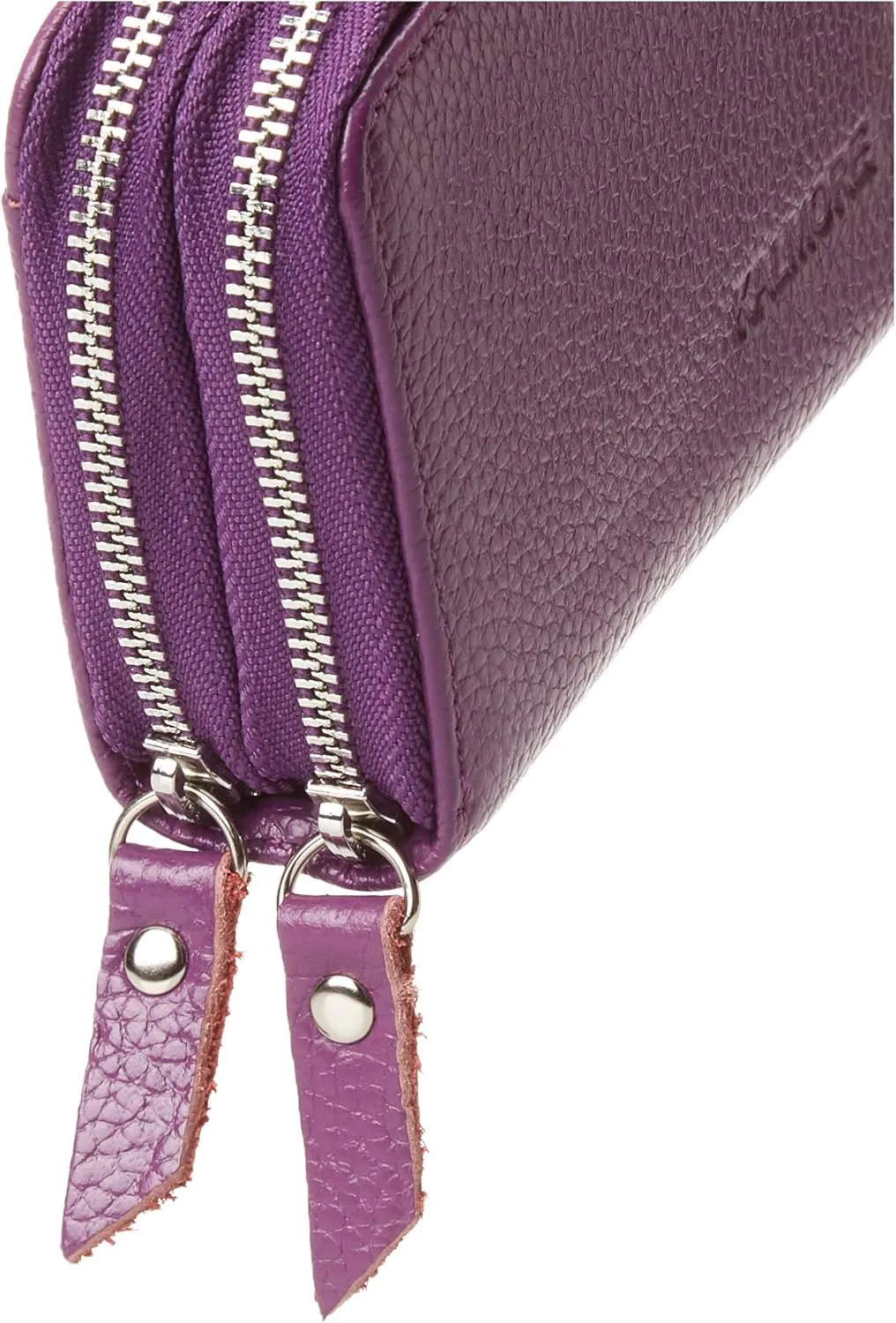 KALMOR Wallets for Women Leather Double Zipper RFID Blocking Purse with Coin Pocket